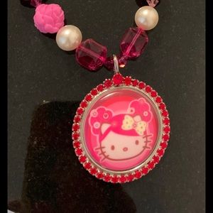 RARE Tarina Tarantino PINK HEAD necklace hello kitty